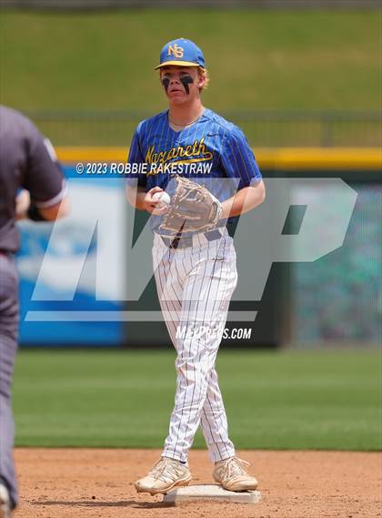 Thumbnail 1 in Nazareth vs. Fayetteville (UIL 1A Baseball State Semifinal) photogallery.