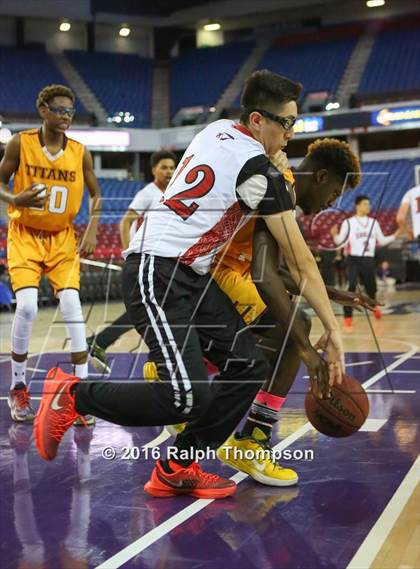Thumbnail 2 in Stockton Christian vs. Aspire Langston Hughes Academy (@ Sleep Train Arena) photogallery.