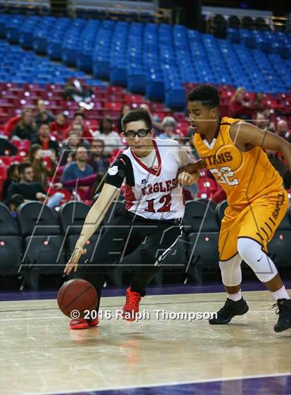 Thumbnail 1 in Stockton Christian vs. Aspire Langston Hughes Academy (@ Sleep Train Arena) photogallery.