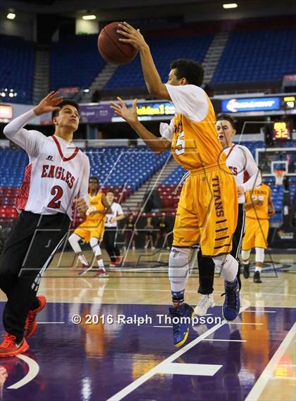 Thumbnail 1 in Stockton Christian vs. Aspire Langston Hughes Academy (@ Sleep Train Arena) photogallery.