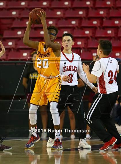 Thumbnail 2 in Stockton Christian vs. Aspire Langston Hughes Academy (@ Sleep Train Arena) photogallery.