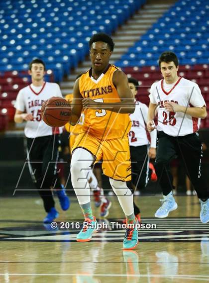 Thumbnail 3 in Stockton Christian vs. Aspire Langston Hughes Academy (@ Sleep Train Arena) photogallery.