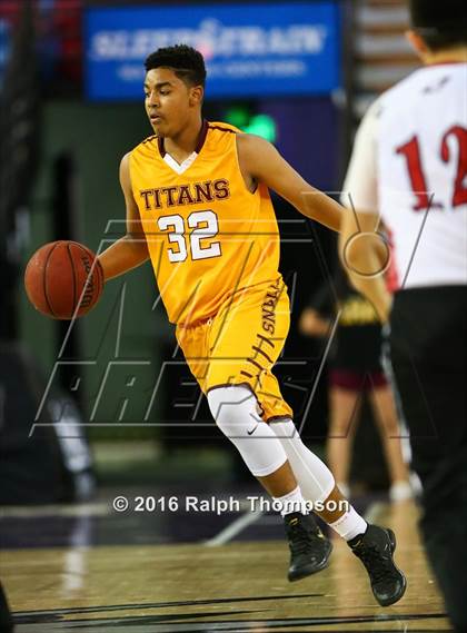 Thumbnail 3 in Stockton Christian vs. Aspire Langston Hughes Academy (@ Sleep Train Arena) photogallery.