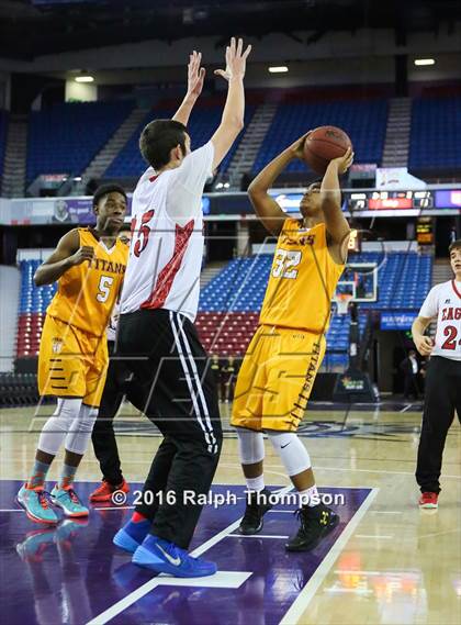 Thumbnail 3 in Stockton Christian vs. Aspire Langston Hughes Academy (@ Sleep Train Arena) photogallery.
