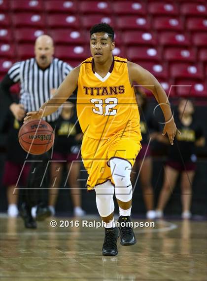 Thumbnail 1 in Stockton Christian vs. Aspire Langston Hughes Academy (@ Sleep Train Arena) photogallery.