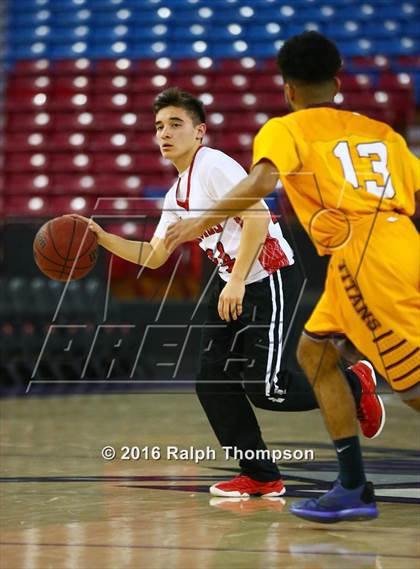 Thumbnail 1 in Stockton Christian vs. Aspire Langston Hughes Academy (@ Sleep Train Arena) photogallery.