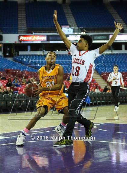 Thumbnail 2 in Stockton Christian vs. Aspire Langston Hughes Academy (@ Sleep Train Arena) photogallery.