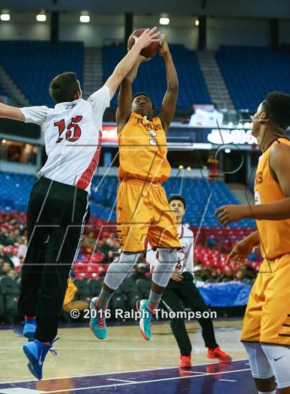 Thumbnail 1 in Stockton Christian vs. Aspire Langston Hughes Academy (@ Sleep Train Arena) photogallery.