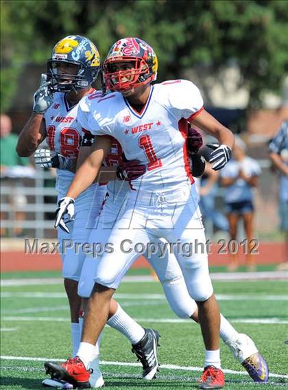 Thumbnail 3 in Michigan HS Football Coaches Association All-Star Game photogallery.