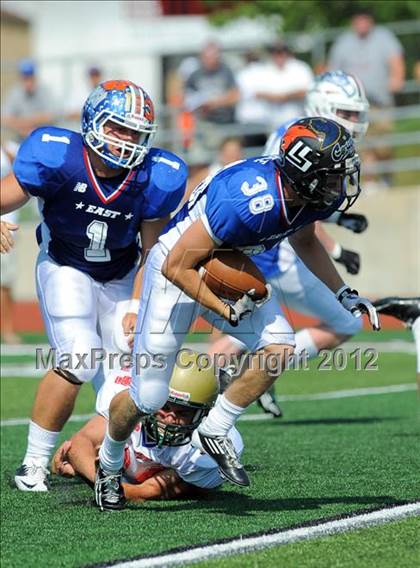 Thumbnail 2 in Michigan HS Football Coaches Association All-Star Game photogallery.