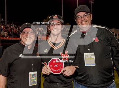 Thumbnail 1 in Notre Dame (SO) @ JSerra Catholic (CIF SS DIV 1 Championship Awards) photogallery.