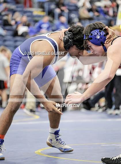 Thumbnail 1 in NYSPHSAA Wrestling Dual Finals Round 1 (John Glenn vs Peru) photogallery.