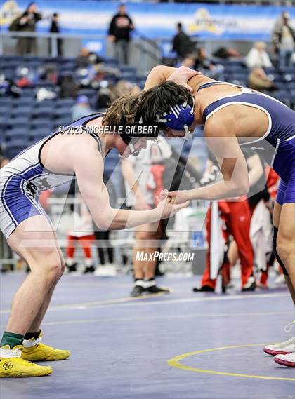 Thumbnail 2 in NYSPHSAA Wrestling Dual Finals Round 1 (John Glenn vs Peru) photogallery.