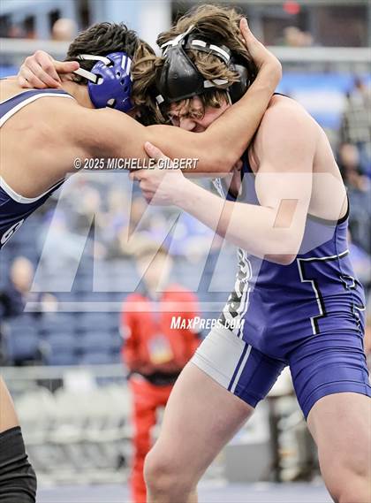 Thumbnail 1 in NYSPHSAA Wrestling Dual Finals Round 1 (John Glenn vs Peru) photogallery.