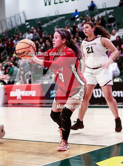 Thumbnail 2 in Notre Dame Academy vs  Oakwood (CIF SS D4A Championship) photogallery.