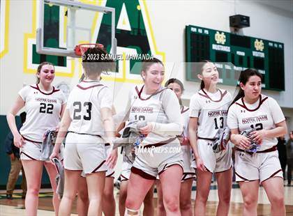 Thumbnail 2 in Notre Dame Academy vs  Oakwood (CIF SS D4A Championship) photogallery.