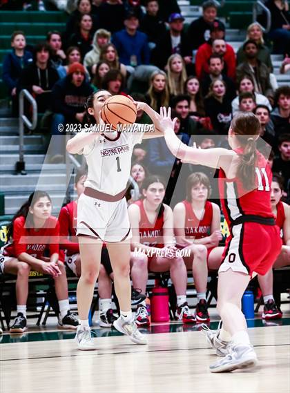 Thumbnail 2 in Notre Dame Academy vs  Oakwood (CIF SS D4A Championship) photogallery.