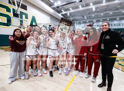 Thumbnail 2 in Notre Dame Academy vs  Oakwood (CIF SS D4A Championship) photogallery.