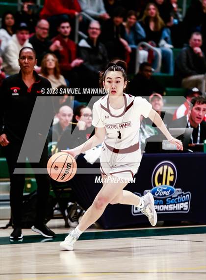 Thumbnail 2 in Notre Dame Academy vs  Oakwood (CIF SS D4A Championship) photogallery.