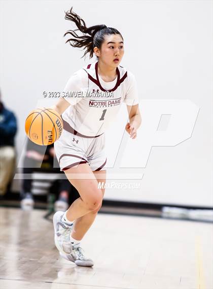 Thumbnail 2 in Notre Dame Academy vs  Oakwood (CIF SS D4A Championship) photogallery.