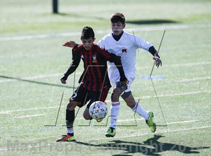 Thumbnail 1 in South Grand Prairie vs. MacArthur (Martin Invitational Soccer Tournament) photogallery.