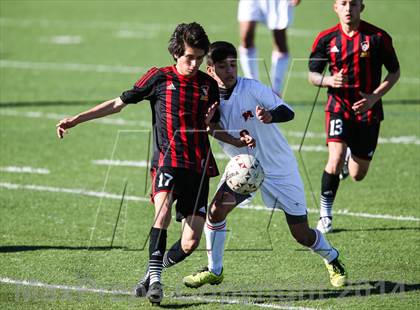 Thumbnail 1 in South Grand Prairie vs. MacArthur (Martin Invitational Soccer Tournament) photogallery.
