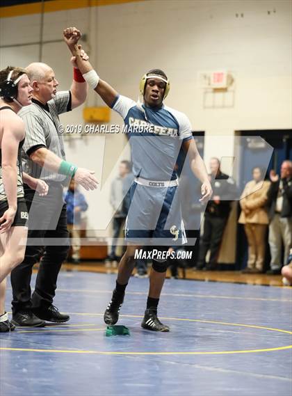 Thumbnail 3 in Gray's Creek vs Cape Fear (State Duals Round 3) photogallery.