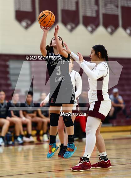 Thumbnail 3 in Mountain Ridge vs Liberty (Mountain Ridge Girls Basketball Invitational) photogallery.