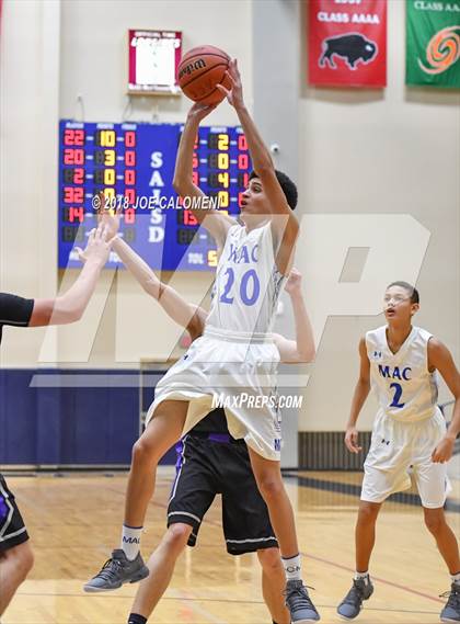 Thumbnail 2 in Saint Mary's Hall vs MacArthur [Douglas] (SAISD Basketball Tournament) photogallery.