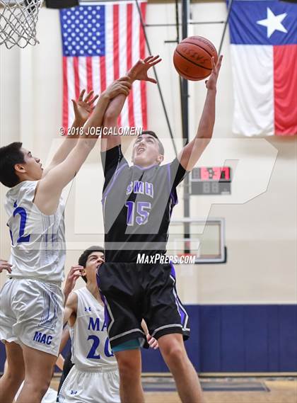 Thumbnail 1 in Saint Mary's Hall vs MacArthur [Douglas] (SAISD Basketball Tournament) photogallery.