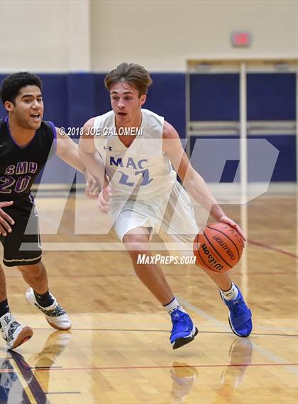 Thumbnail 2 in Saint Mary's Hall vs MacArthur [Douglas] (SAISD Basketball Tournament) photogallery.