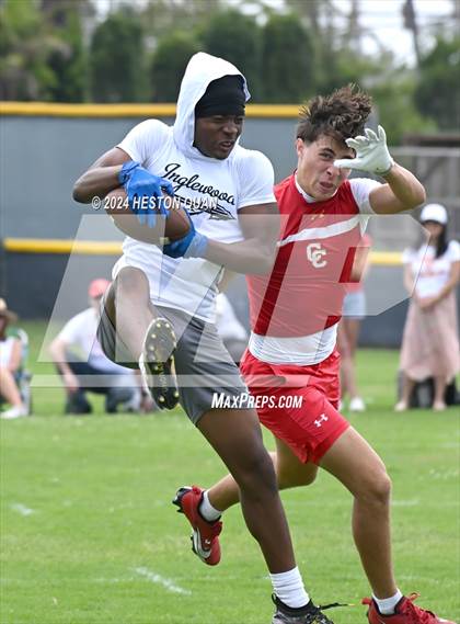 Thumbnail 2 in Inglewood vs. Cathedral Catholic (Battle At The Beach) photogallery.