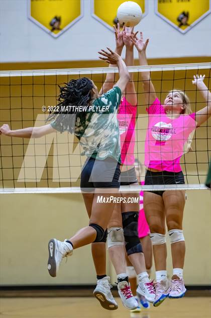 Thumbnail 2 in Cape Fear vs Pine Forest (Jack Britt's 19th Annual Volleyball Jamboree)(scrimmage) photogallery.