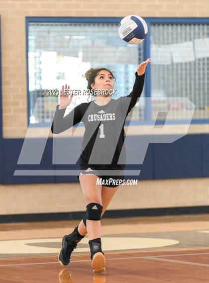 Thumbnail 2 in Stacey vs. Atonement Academy (Hondo Volleyball Tournament) photogallery.