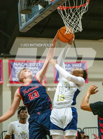 Thumbnail 2 in New Life Christian Academy vs. Freedom Christian Academy (Veterans Showcase) photogallery.