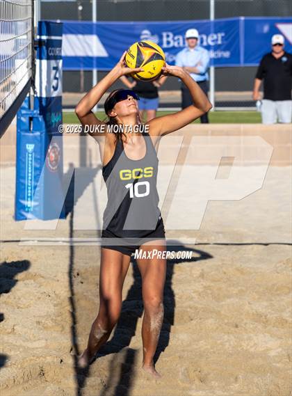 Thumbnail 2 in Estrella Foothills vs Gilbert Christian (AIA Pairs D-II Semifinals) photogallery.