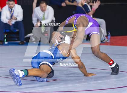 Thumbnail 1 in NYSPHSAA D1 Wrestling Championships (Semifinals 99 -126 lbs) photogallery.