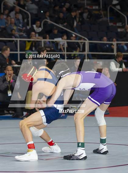 Thumbnail 2 in NYSPHSAA D1 Wrestling Championships (Semifinals 99 -126 lbs) photogallery.