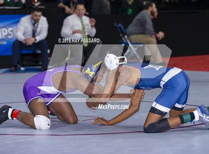 Thumbnail 2 in NYSPHSAA D1 Wrestling Championships (Semifinals 99 -126 lbs) photogallery.
