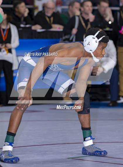 Thumbnail 3 in NYSPHSAA D1 Wrestling Championships (Semifinals 99 -126 lbs) photogallery.