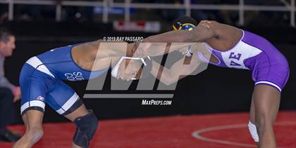 Thumbnail 1 in NYSPHSAA D1 Wrestling Championships (Semifinals 99 -126 lbs) photogallery.