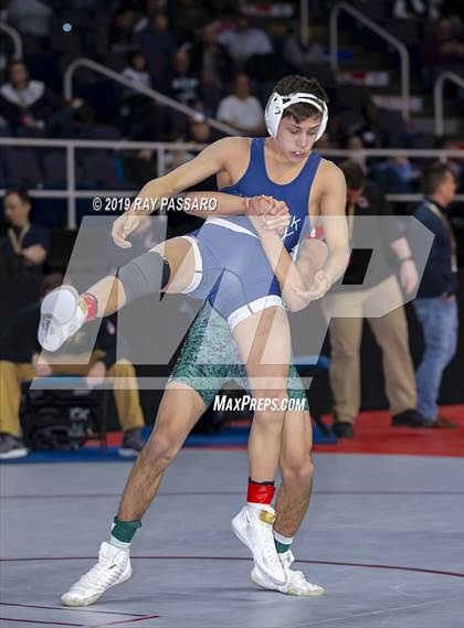Thumbnail 1 in NYSPHSAA D1 Wrestling Championships (Semifinals 99 -126 lbs) photogallery.
