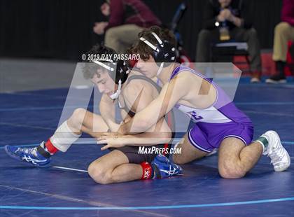 Thumbnail 3 in NYSPHSAA D1 Wrestling Championships (Semifinals 99 -126 lbs) photogallery.