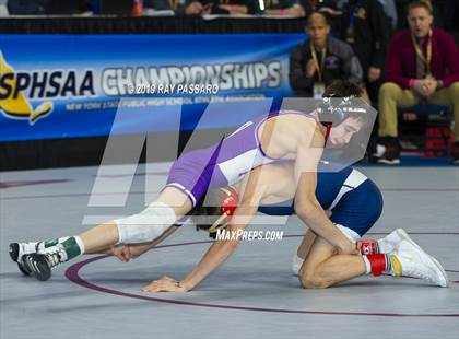 Thumbnail 3 in NYSPHSAA D1 Wrestling Championships (Semifinals 99 -126 lbs) photogallery.