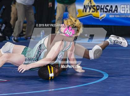 Thumbnail 1 in NYSPHSAA D1 Wrestling Championships (Semifinals 99 -126 lbs) photogallery.