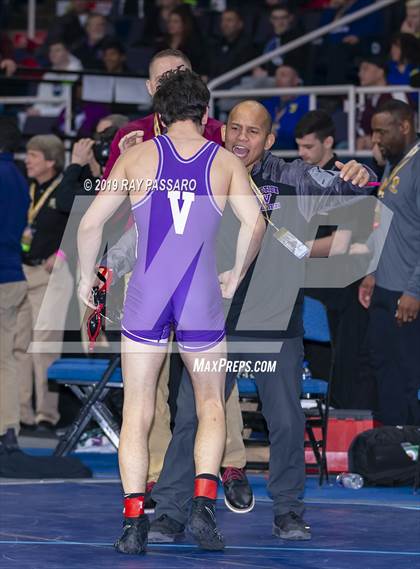 Thumbnail 3 in NYSPHSAA D1 Wrestling Championships (Semifinals 99 -126 lbs) photogallery.