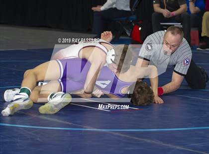 Thumbnail 1 in NYSPHSAA D1 Wrestling Championships (Semifinals 99 -126 lbs) photogallery.