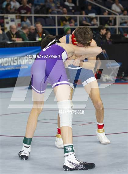 Thumbnail 1 in NYSPHSAA D1 Wrestling Championships (Semifinals 99 -126 lbs) photogallery.
