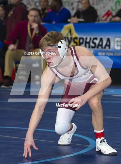 Thumbnail 1 in NYSPHSAA D1 Wrestling Championships (Semifinals 99 -126 lbs) photogallery.