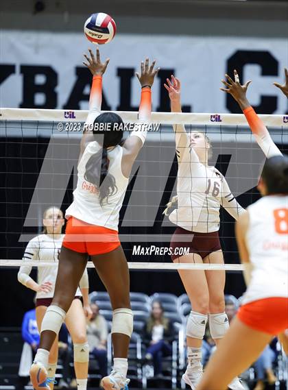 Thumbnail 1 in Grand Oaks vs. Cinco Ranch (UIL 6A Volleyball Final) photogallery.